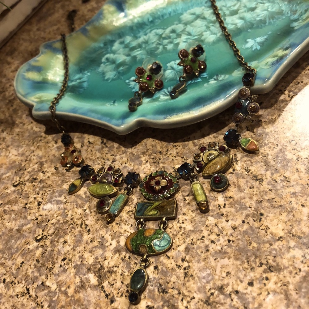 Vintage Necklace and Dangle Earring Set